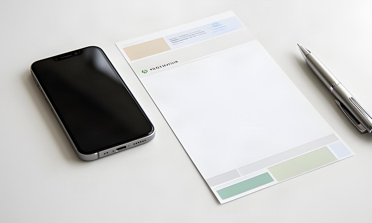 Smartphone und Ausweisdokument liegen für eine sorgfältige Online-Registrierung auf einem neutralen Tisch